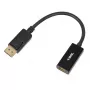 Adapteris DisplayPort į HDMI IBOX iadp4k — DisplayPort (kištukas) į HDMI (lizdas), tiesūs jungtys, 4K palaikymas, sidabrinis