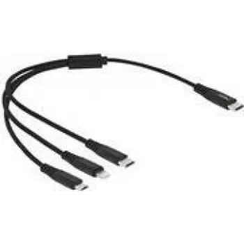 USB įkrovimo laidas DeLOCK 3 in 1 USB Type-C / Lightning / Micro USB 30 cm