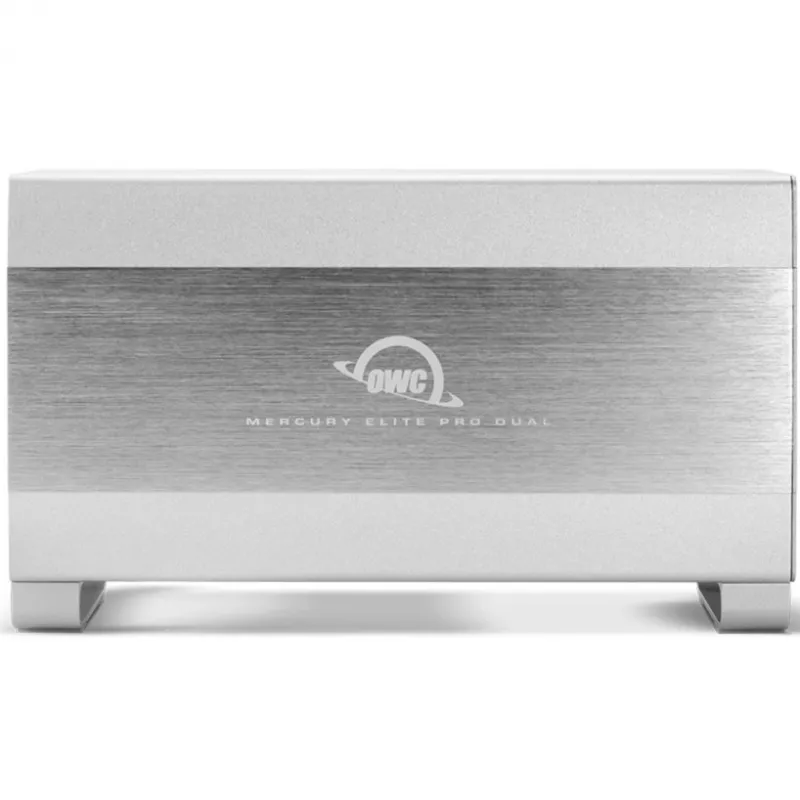 Išorinis HDD korpusas OWC Mercury Elite Pro Dual White 2× 3,5 col. SATA diskams, RAID 0/1/SPAN, USB Type‑B