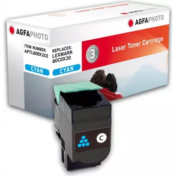 Cyan suderinamas tonerio kasetė (Lexmark 80C0X20, Lexmark 800X2 alternatyva), skirta Lexmark CX510de