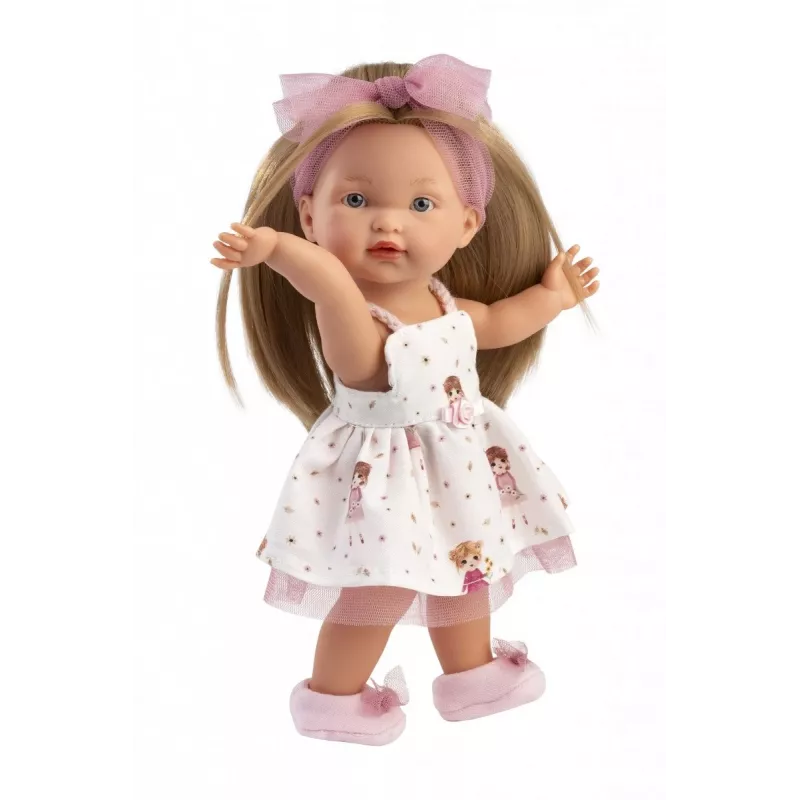 Lėlė Llorens Valeria 28 cm – realistiški bruožai, minkštas kūnas, vinilinė galva ir galūnės
