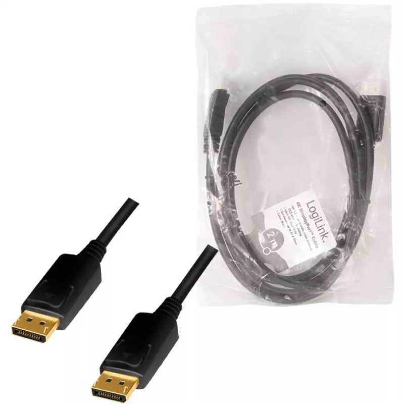 DisplayPort kabelis LogiLink CD0101 2 m Juoda