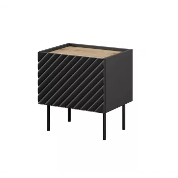 Naktinis staliukas Cama ONDA 50x40x54 cm juodas MDF/medžio drožlių plokštė 2 vnt. komplektas