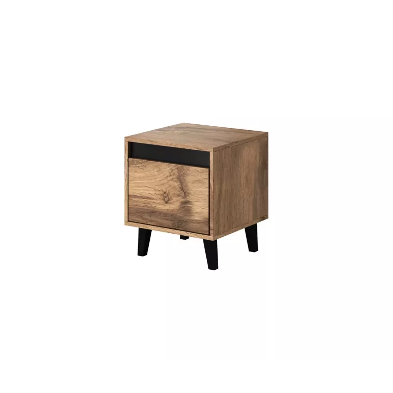 Naktinis stalelis cama meble NORD, 2 vnt., 40×38×45 cm, ąžuolo votanas/antracitas, 1 stalčius, 16 mm rėmas
