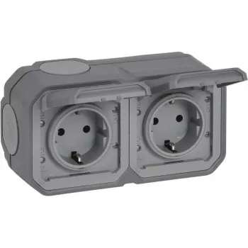 Legrand Plexo NEW APWG Schuko 069742L 2-jų lizdų kištukinis lizdas, pilkas, IP44