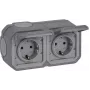 Legrand Plexo NEW APWG Schuko 069742L 2-jų lizdų kištukinis lizdas, pilkas, IP44