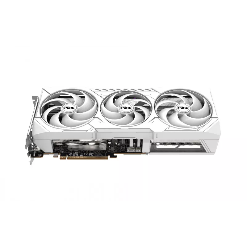 Vaizdo plokštė Sapphire Radeon RX 9070 XT — 16 GB GDDR6, PCIe 5.0, 256 bit, 320 mm, 3 lizdai, balta