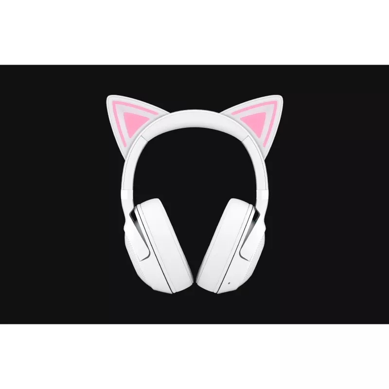 Belaidės žaidimų ausinės su Bluetooth Razer Kraken Kitty V2 BT White, THX Spatial Audio, RGB apšvietimas