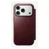 Mobiliojo telefono dėklas Nomad Modern Leather Folio, skirtas Apple iPhone 17 Pro, 6,3 colio (16 cm), odinis, bordo spalvos