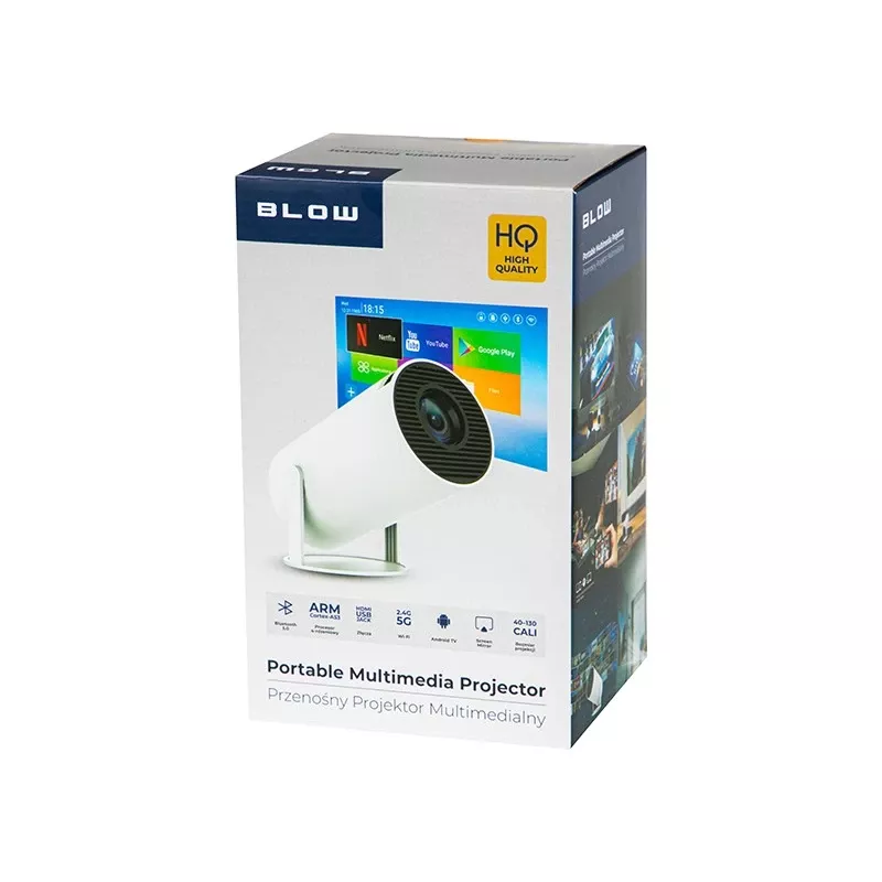 Projektorius HY300 Pro su WiFi, Android TV, 130 colių, 4K Full HD LED