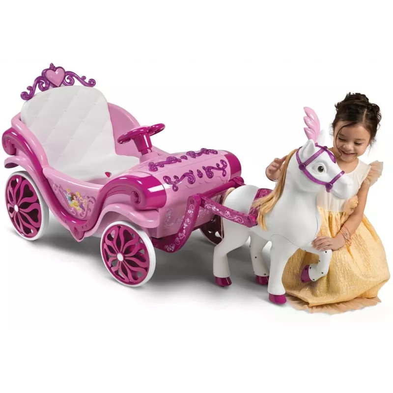 Huffy Electric Disney Princess vežimas su arkliu 6 V rožinis