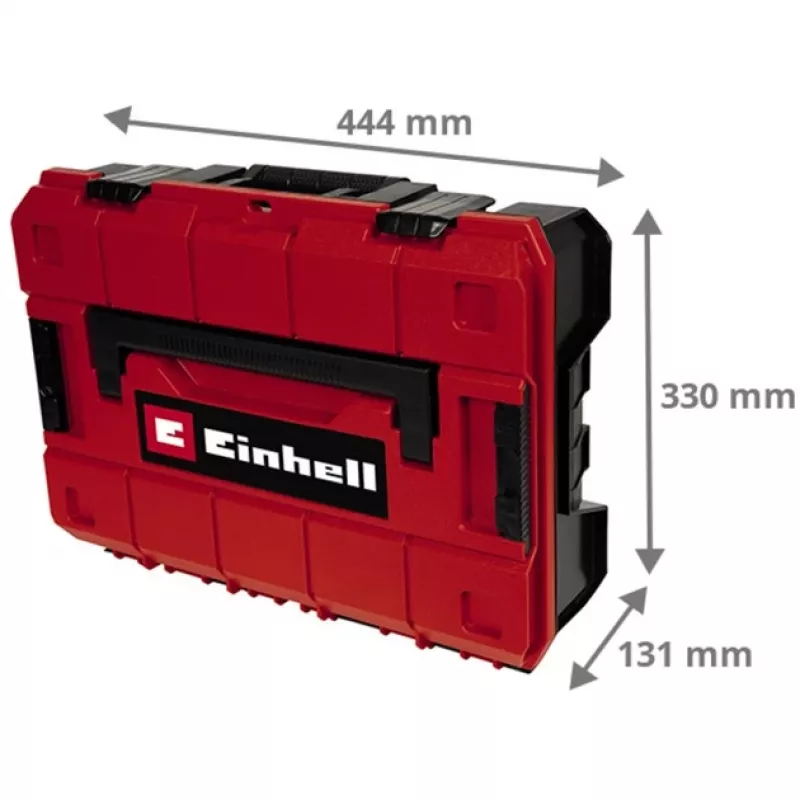 Einhell 4540019 E-Case S-F sisteminė dėžė su tinkleliniu putplasčiu, atspari purslams, polipropileno, 25 kg apkrovai, juoda/raudona