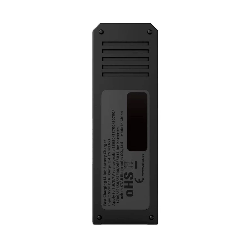 Baterijų įkroviklis XTAR SC1 vieno lizdo USB‑C Li‑ion 18650 elementams, 1 vieta, juodas
