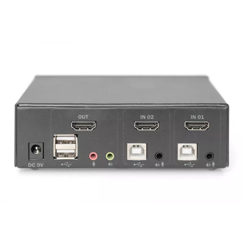 KVM jungiklis Digitus 2 prievadų vieno ekrano 4K HDMI
