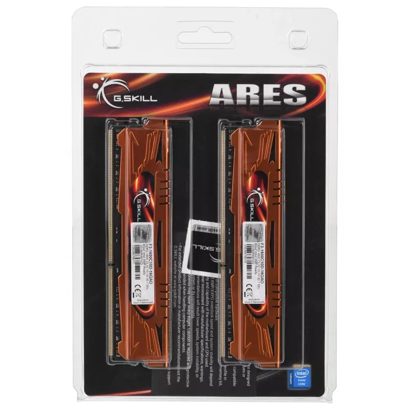 G.Skill ARES 16 GB rinkinys DDR3 PC3-12800 CL10 (F3-1600C10D-16GAO)