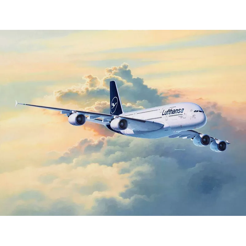 Surinktas modelis Revell Airbus A380-800 Lufthansa New Livery 1:144