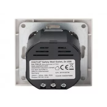 Apsauginis lizdas įleidžiamam montavimui Digitus DA-70613 su 2 USB prievadais
