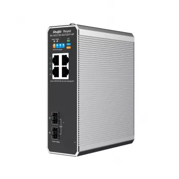 Valdomas L2 tinklo jungiklis RUIJIE RG-NIS2100-4GT2SFP-HP — 4× Gigabit RJ45, 2× SFP, PoE++ (180 W), stelažo/sienos/DIN montavimas