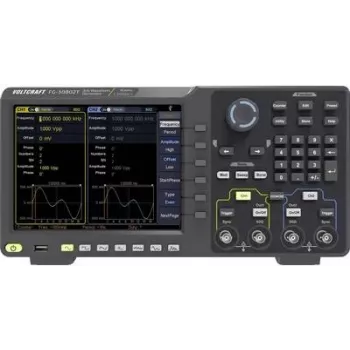 VOLTCRAFT FG-30802T funkcijų generatorius, maitinamas iš tinklo, 1 µHz – 80 MHz, 2 kanalai, savavališka forma, triukšmas, impulsas, stačiakampis, sinusas, trikampis