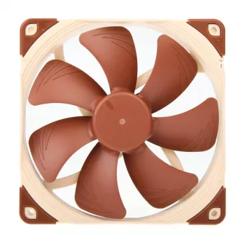 Ventiliatorius Noctua NF-A14 FLX 140 mm korpuso ventiliatorius, 25 mm storis, 900–1200 RPM, 115,5 m³/h oro srautas, 13,8–19,2 dB