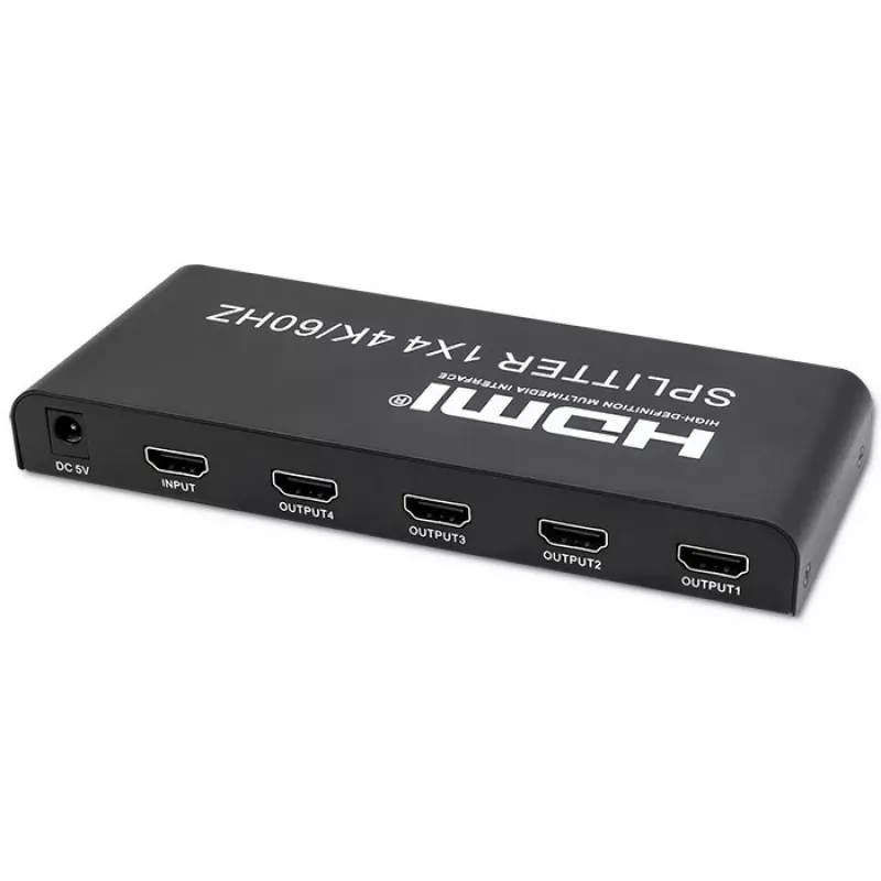 Qoltec 51799 Aktyvus HDMI skirstytuvas 4 x HDMI 4K x 2K | 6Gb/s | 60Hz