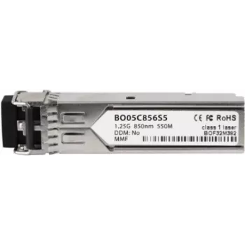 BlueOptics SFP siųstuvas-imtuvas, LC duplex, 1000BASE-SX, daugiamodis pluoštas, 850 nm, 550 metrų, 0°C / +70°C, DD