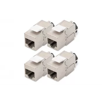 Digitus Cat.6A ekranuotas keystone modulis 4 vnt sidabrinis RJ-45