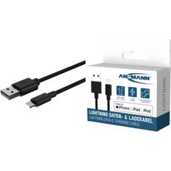 Ansmann 1700-0131 USB kabelis 1 m USB A Lightning juodas (1700-0131)