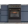 Dujinė-elektrinė viryklė MPM MPM-56-KRM-13, 4 dujinės kaitvietės, elektrinė orkaitė 58 L, mechaniniai rankenėlės, juoda