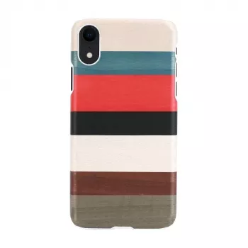 Man and Wood apsauginis dėklas iPhone XR – koralų baltos spalvos, medinis