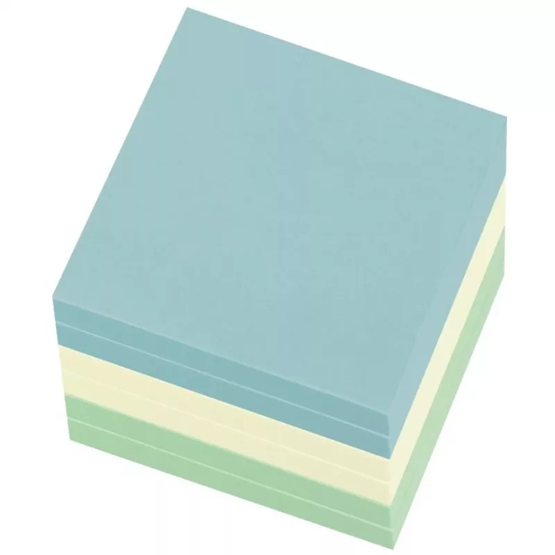 Lipnūs bloknotai Herlitz 50033430 stačiakampiai 75x75 mm mėlyni, žali, geltoni (6 pakeliai po 100 lapų)