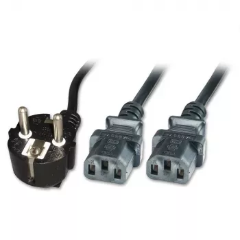 Microconnect PE011318 maitinimo laidas juodas 1,8 m kištukas F tipas 2 x C13 mova