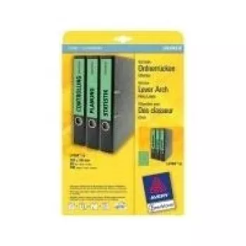 Binder etiketės Avery L4764-20 žalios 192 x 38 mm