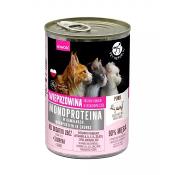 Šlapias kačių ėdalas PetRepublic Monoprotein Kiauliena padaže 400 g