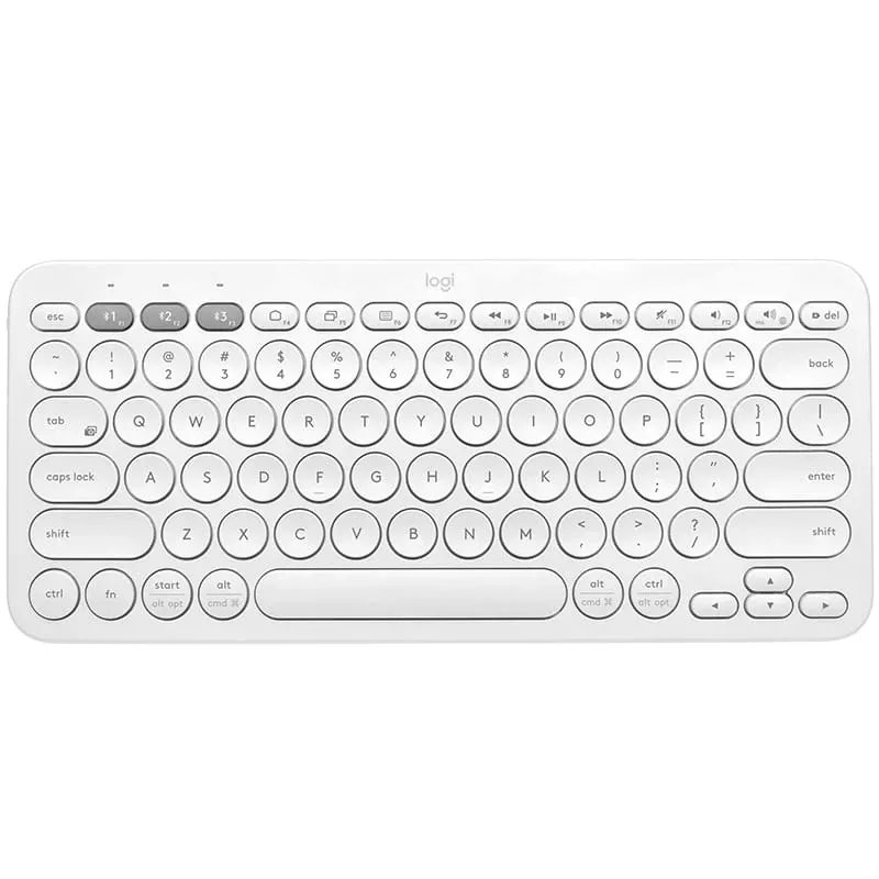 Logitech Multi-Device K380 - belaidė klaviatūra - Bluetooth 3.0 - vokiškas išdėstymas - šviesiai balta