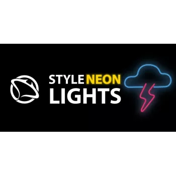 Neoninis LED ženklas MANTA SNL71BL Debesis su žaibu mėlyna-rožinė