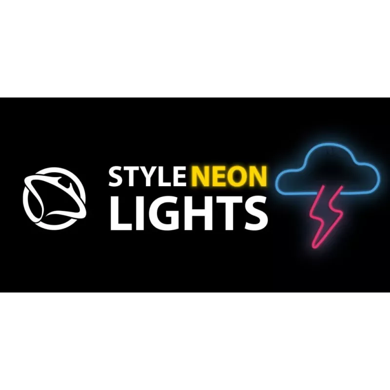 Neoninis LED ženklas MANTA SNL71BL Debesis su žaibu mėlyna-rožinė