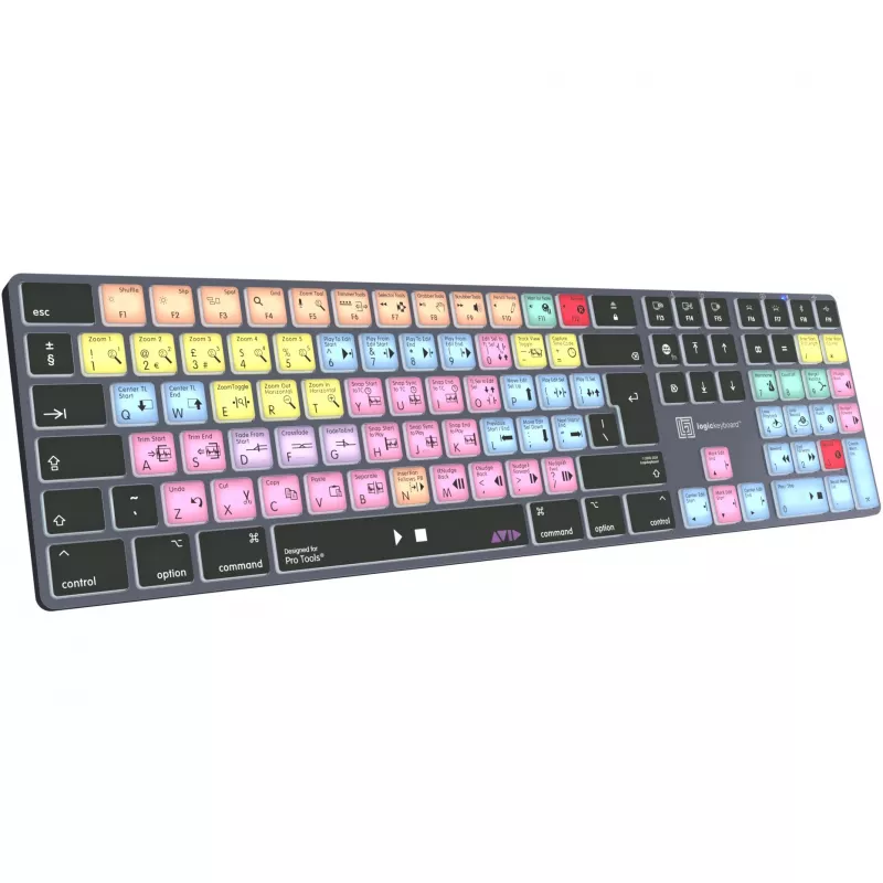 Klaviatūra LogicKeyboard LKB-PT-TM — pilno dydžio (100 %) belaidė Bluetooth QWERTZ vokiška, titano pilka