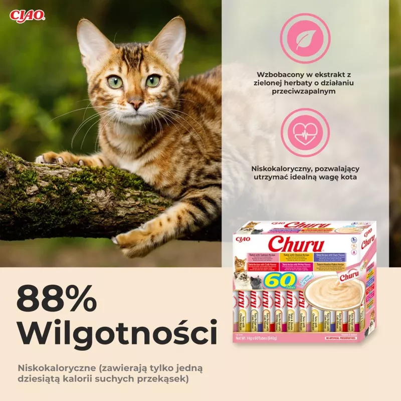 INABA Churu Variety box Tuna - skanėstai katėms - 60 x 14g