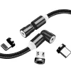 3 viename įkrovimo laidas ColorWay CW-CBUU037-BK — Lightning, Micro-USB, USB-C, 1 m, 2,4 A
