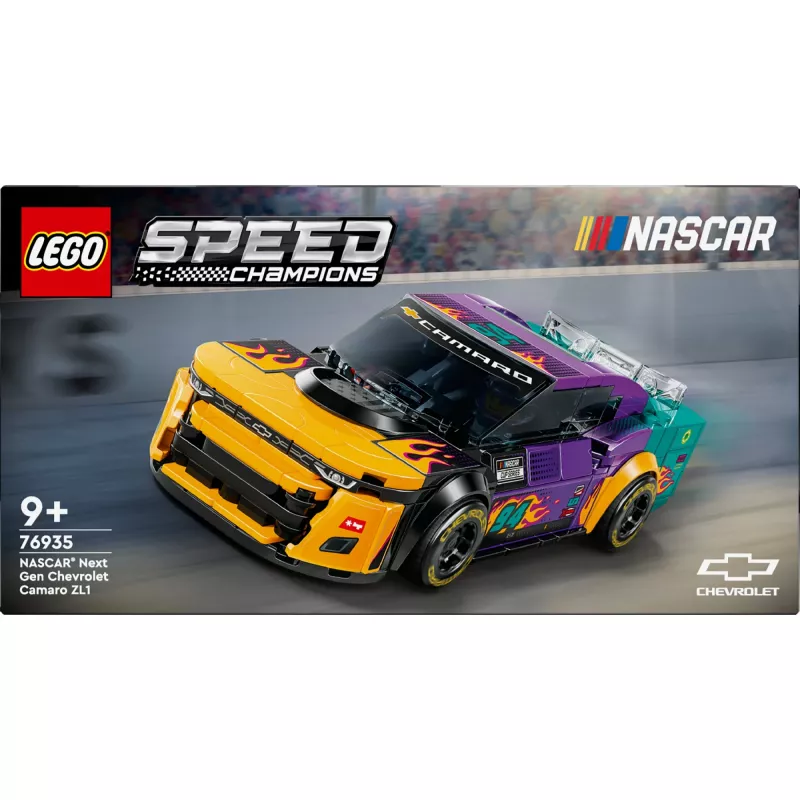 LEGO Speed Champions 76935 NASCAR Next Gen Chevrolet Camaro ZL1, 328 detalių, 1 minifigūrėlė, nuo 9 m.