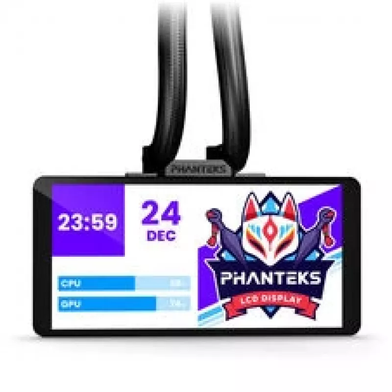Phanteks Glacier One 360M25 LCD AiO skystas aušinimas, 6 colių ekranas - 360 mm, juoda