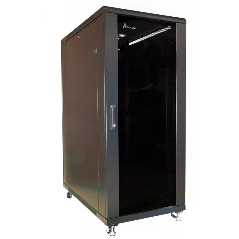 Laisvai pastatomas stovas Extralink Rackmount Cabinet 27U 800x800 Juodas, 600 kg talpa