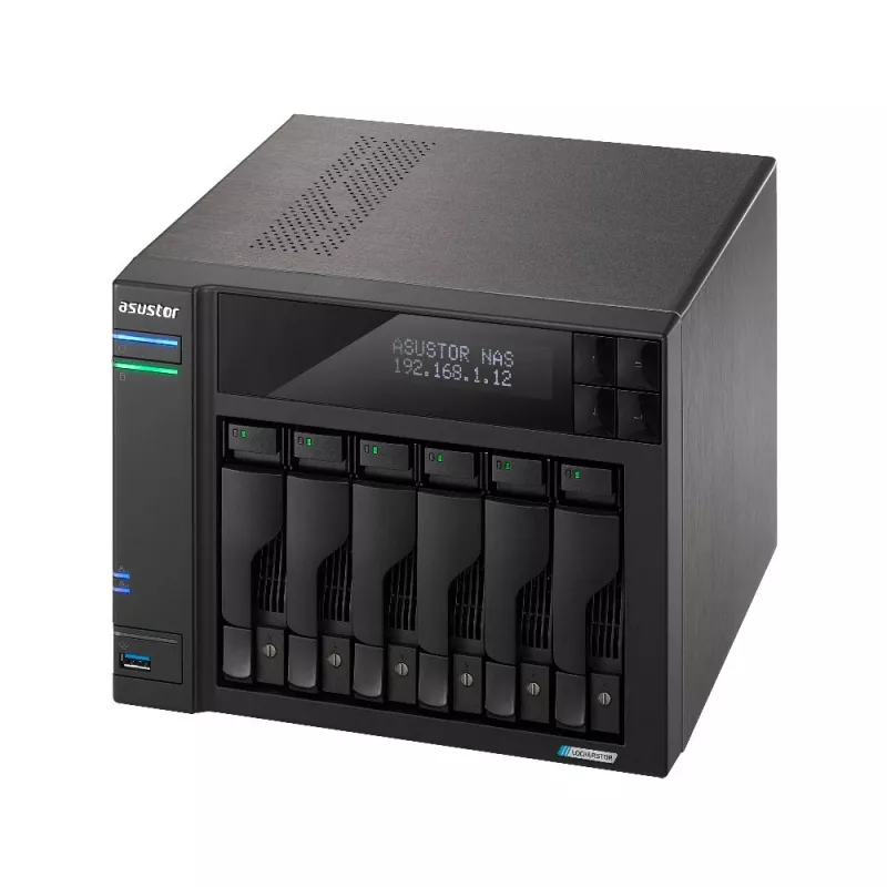 Asustor LOCKERSTOR 6 NAS darbalaukio Intel® Celeron® N5105 8 GB DDR4 HDD ADM juoda