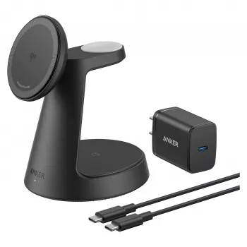 3 viename belaidė įkrovimo stotelė Anker MagGo B25M4G11 – dokas iPhone, AirPods ir Apple Watch