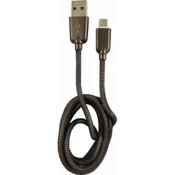 LC-Power USB-A į Micro-USB laidas 1m sidabrinis metalinis (LC-C-USB-MICRO-1M-6)