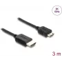 DELOCK HDMI laidas 3 m — A tipo (kištukas) į C tipo (Mini) (kištukas), 48 Gbit/s, iki 7680×4320, auksuoti kontaktai, juodas