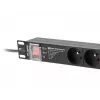 Lanberg PDU-PRO-07E-0200-BK perjungiamas maitinimo skirstytuvas 1U, 6x E tipo lizdai, 2 m kabelis