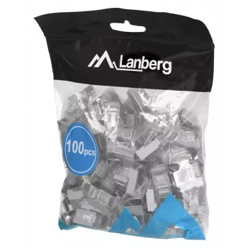 LANBERG RJ-45 kištukas PLS-5000EZ, Cat5e, F/UTP (FTP), pilkas, 100 vnt.