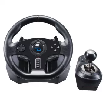Vairas su pedalais Subsonic GS850-X Juodas 270° sukimosi kampas USB